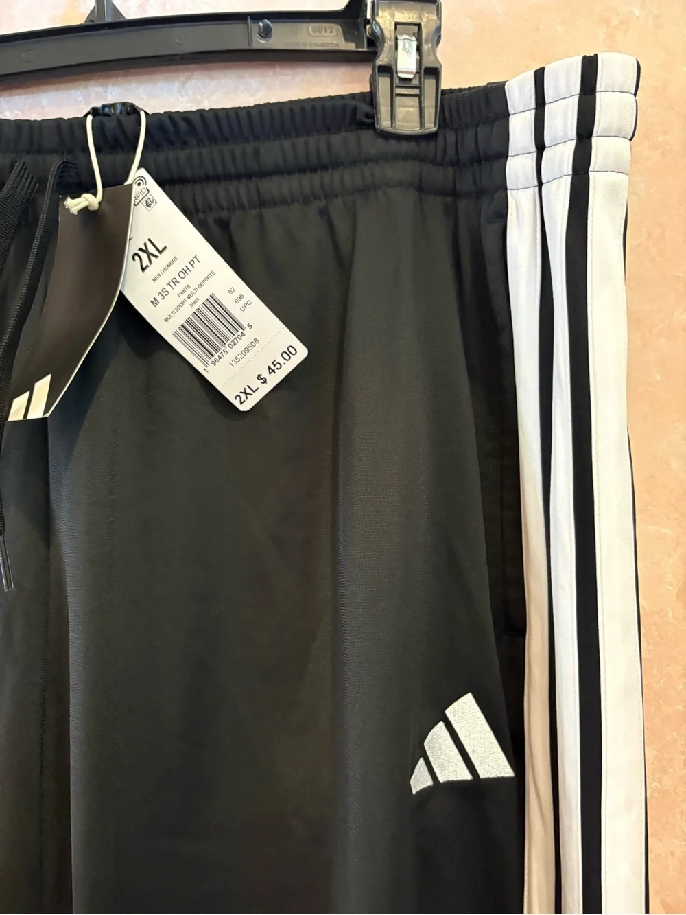 adidas Black Joggers with White Three-Stripes